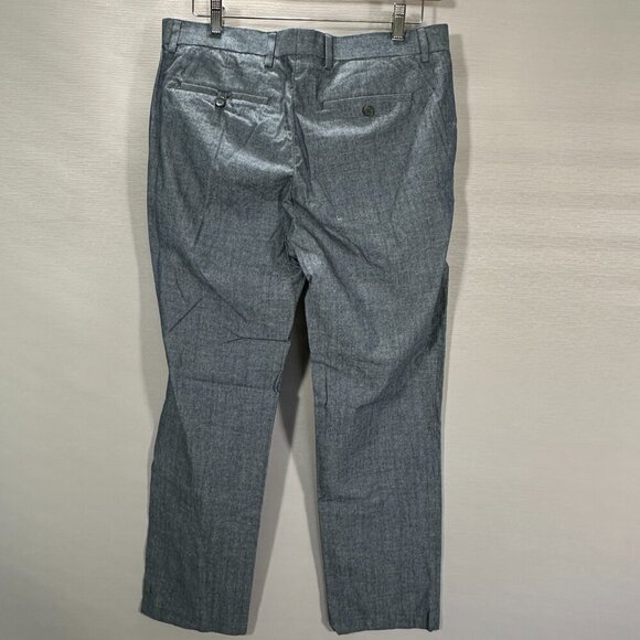 Banana Republic Pants Mens 34 Tailored Slim Fit Blue Cotton Flat Front Pockets - Picture 5 of 9